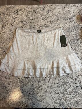 wild fable Cream Ruffle Hem Skater Skirt